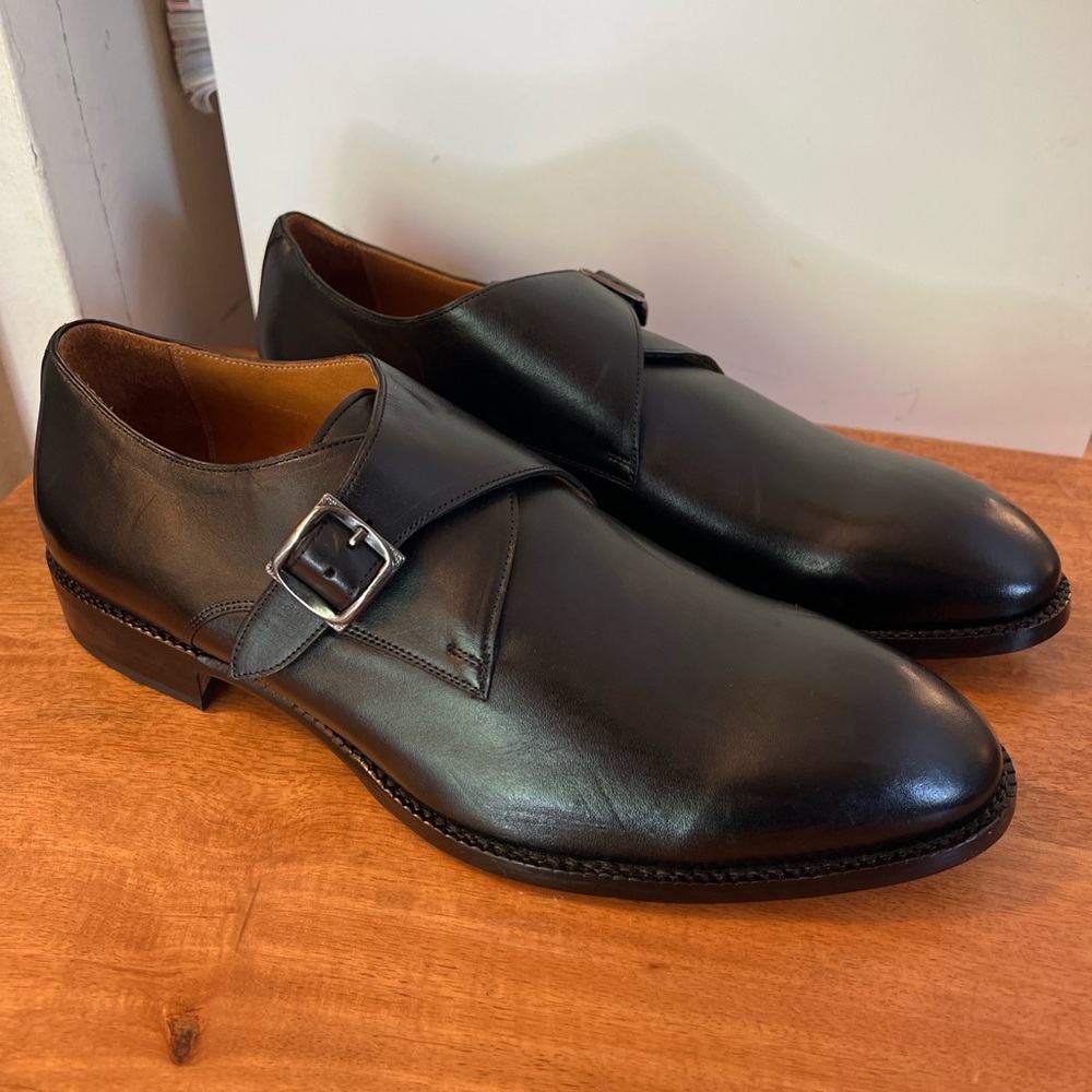Beckett Simonon Leather Monk-Strap Loafers - Black - Men’s 12